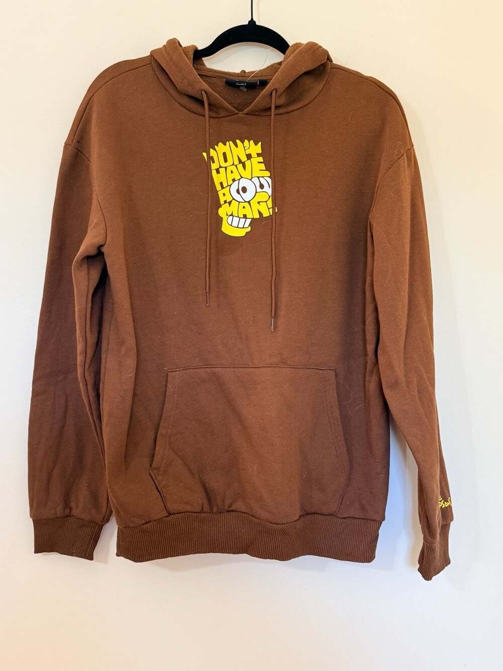 The Simpsons 'Don't Have A Cow Man' Bart Graphic Brown Hoodie